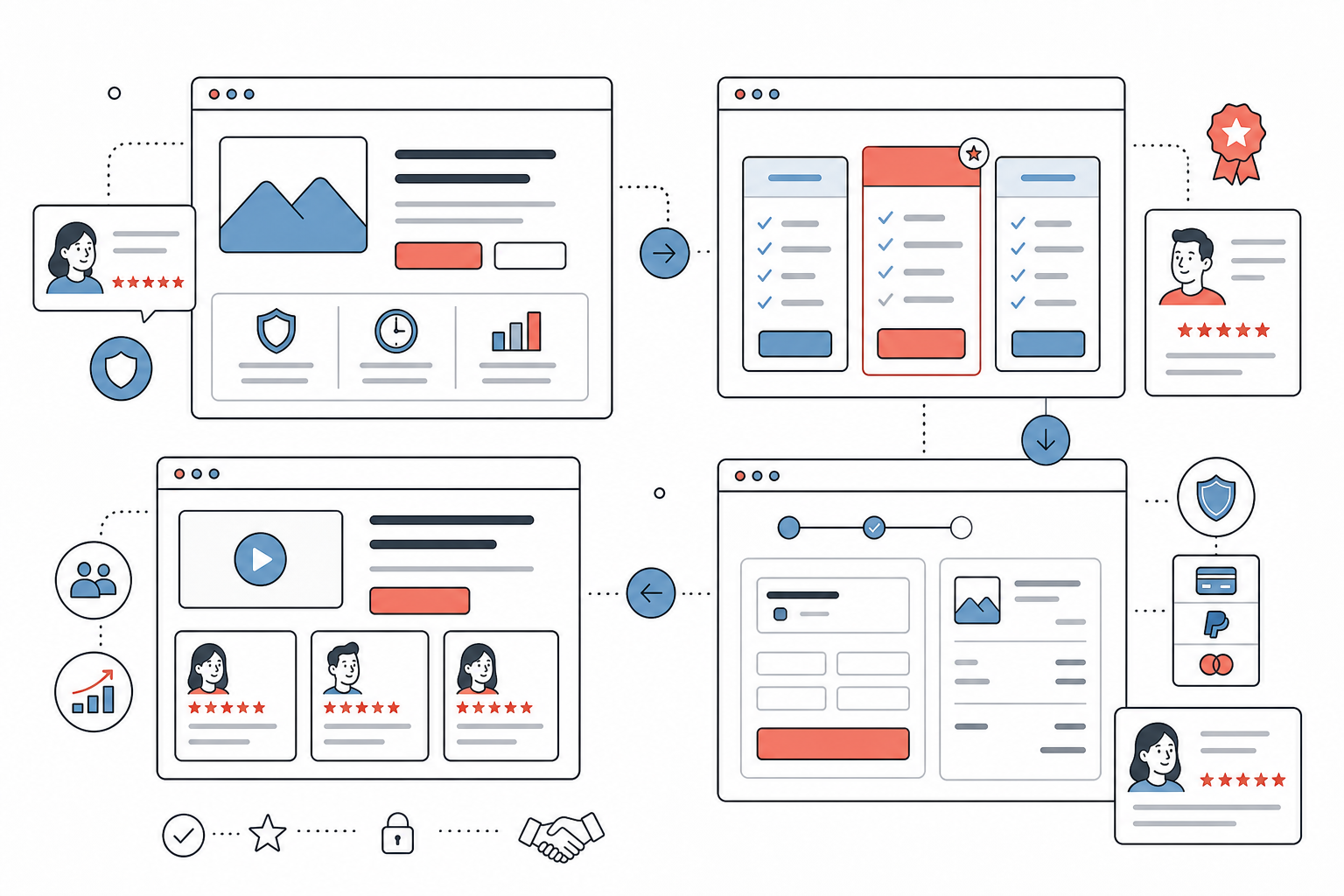 Social proof placement map