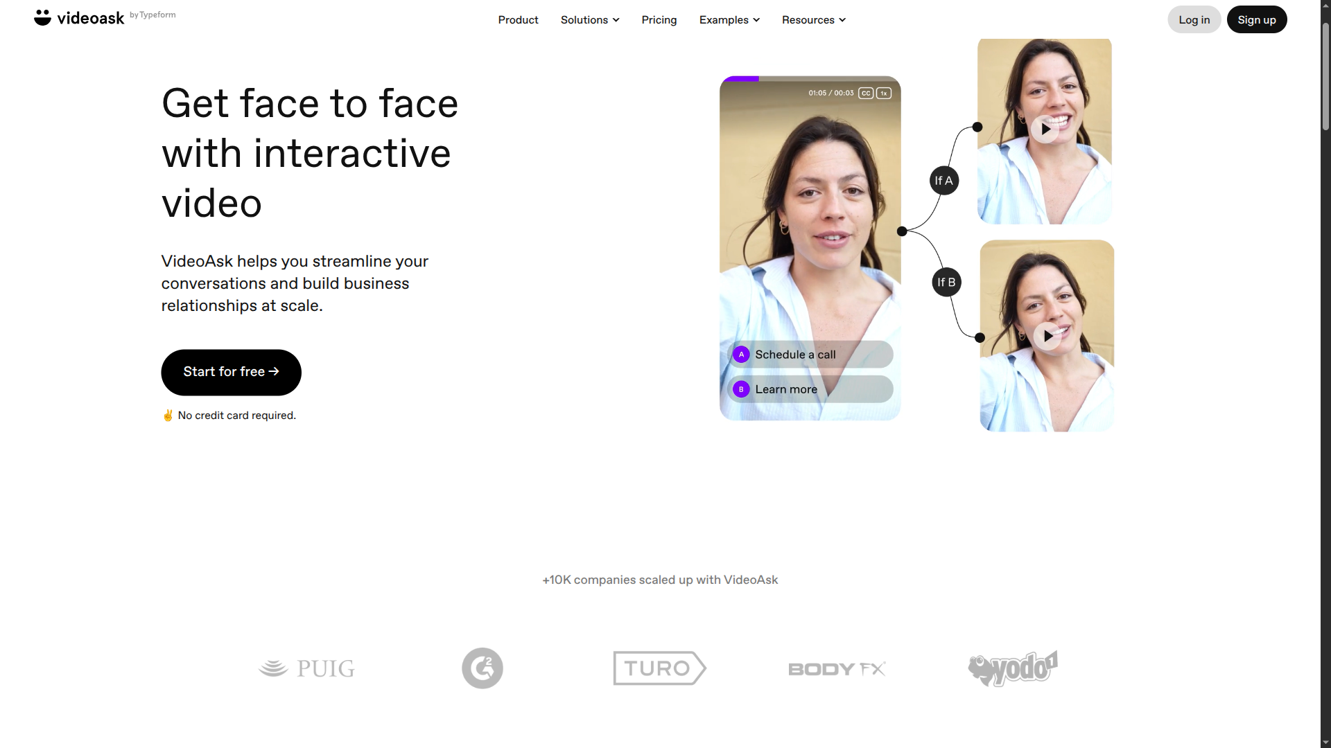 VideoAsk conversational video collection homepage